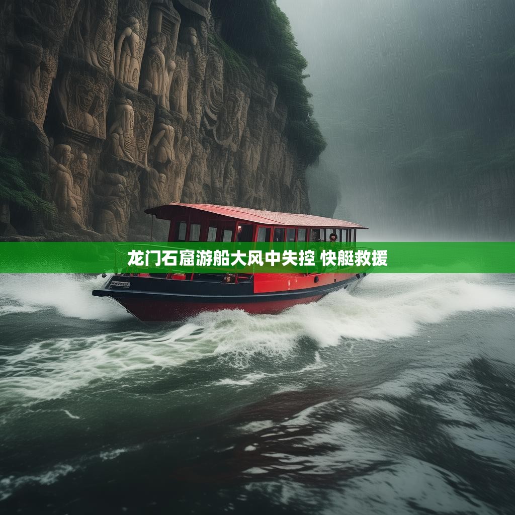 龙门石窟游船风中险情 快艇紧急救援