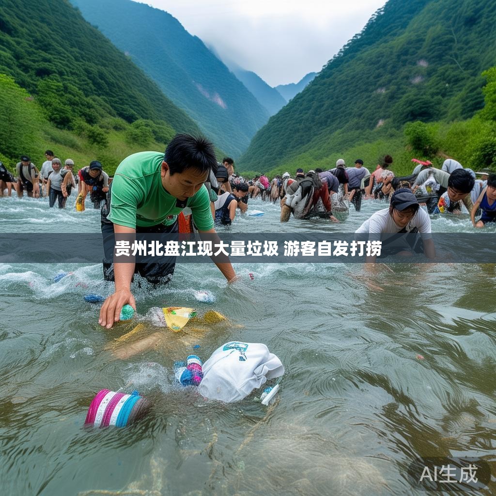 贵州北盘江现大量垃圾 游客自发打捞 贵州北盘江现大量垃圾 游客自发打捞