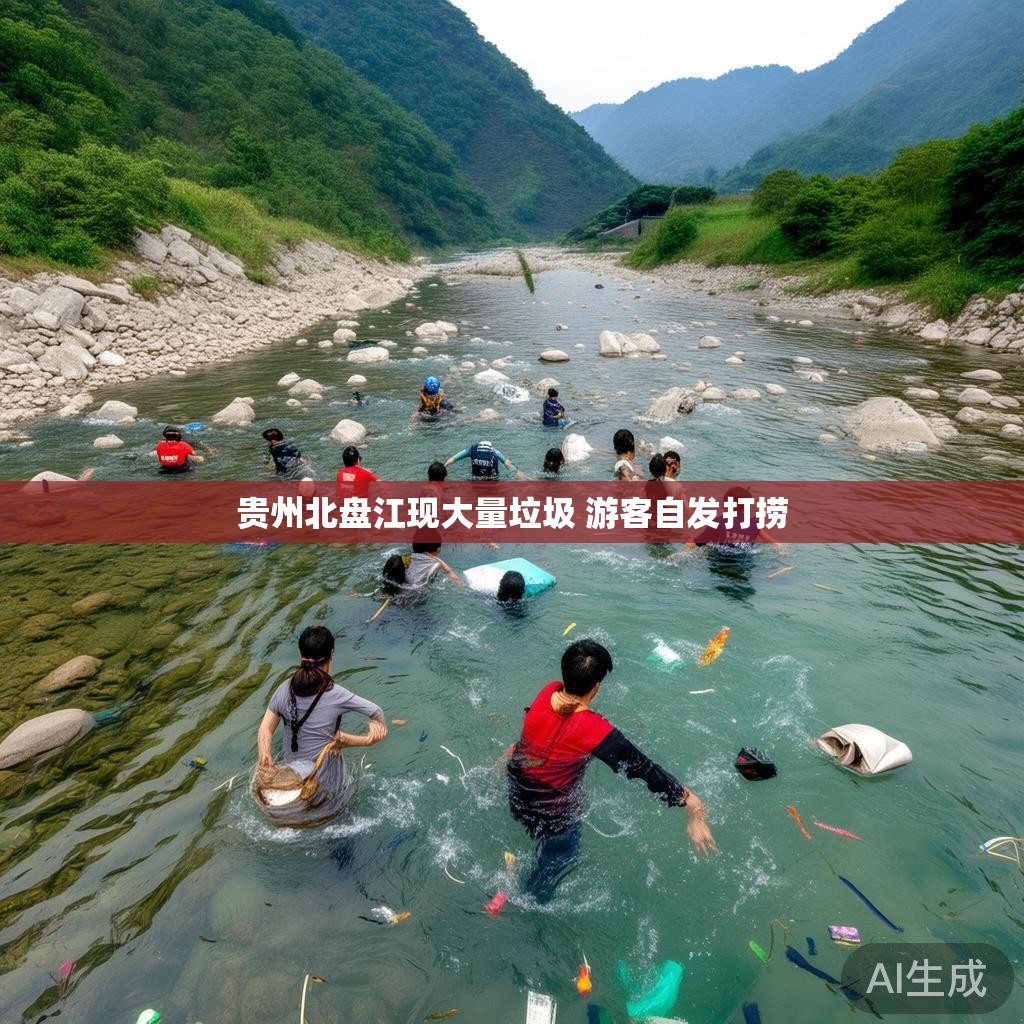 贵州北盘江现大量垃圾 游客自发打捞 贵州北盘江现大量垃圾 游客自发打捞