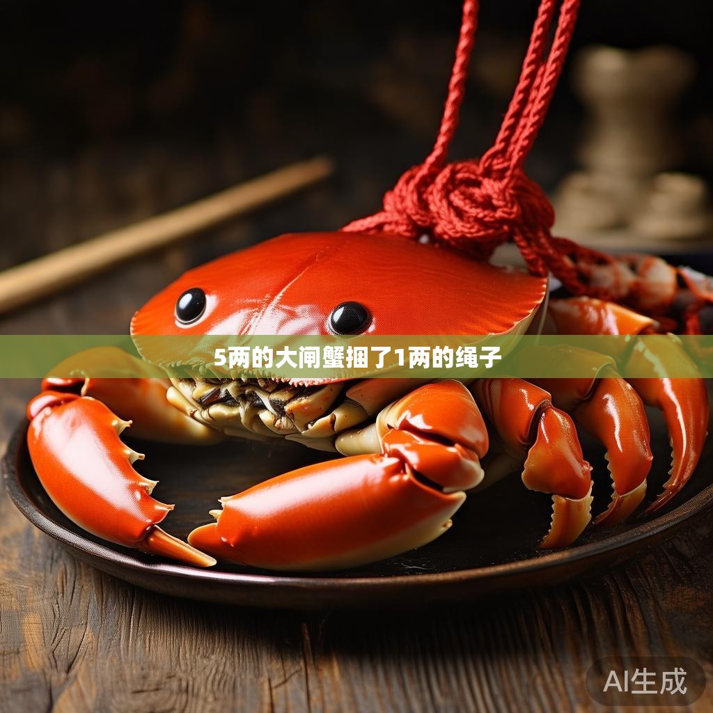 5两的大闸蟹捆了1两的绳子