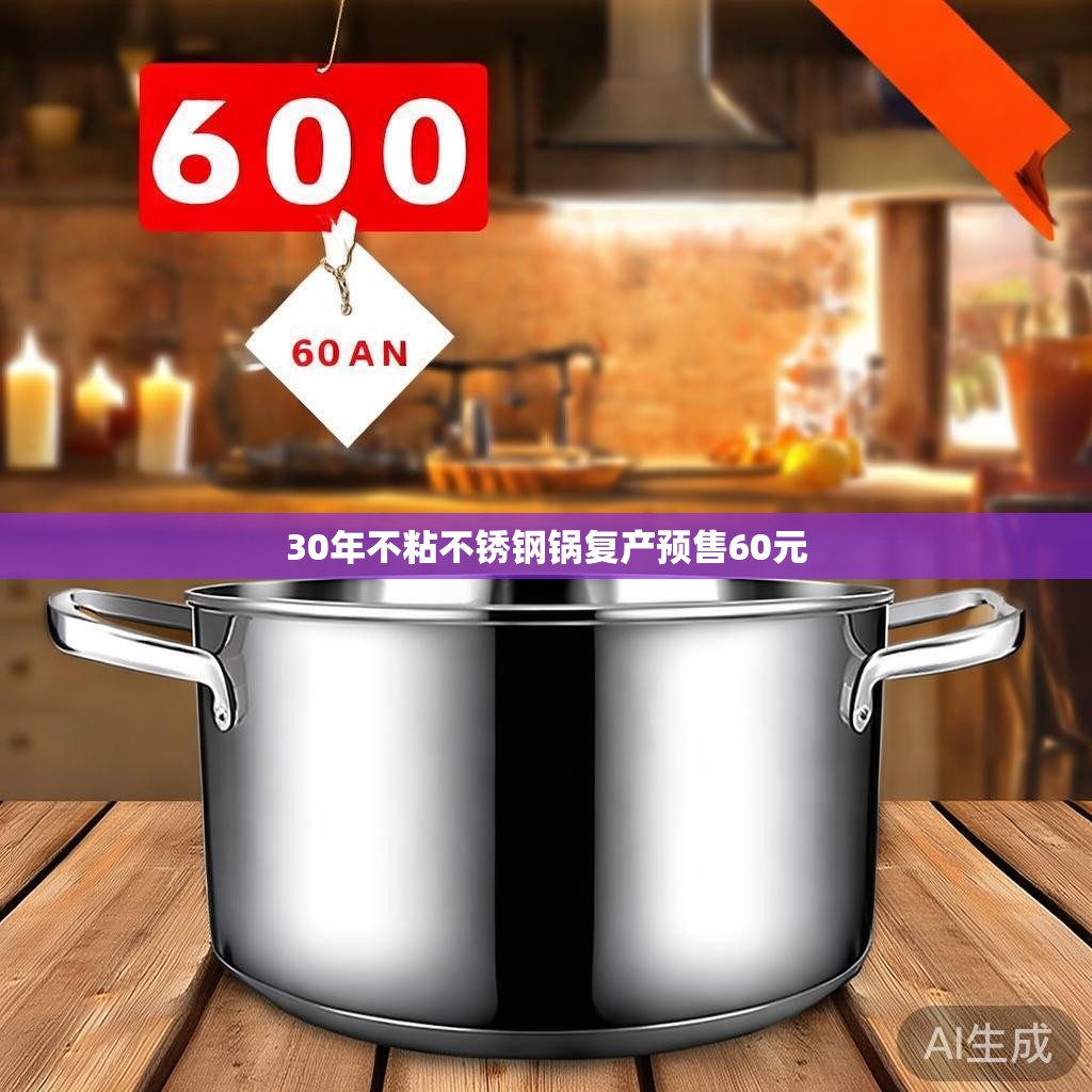 产品实拍图 30年不粘不锈钢锅复产预售60元